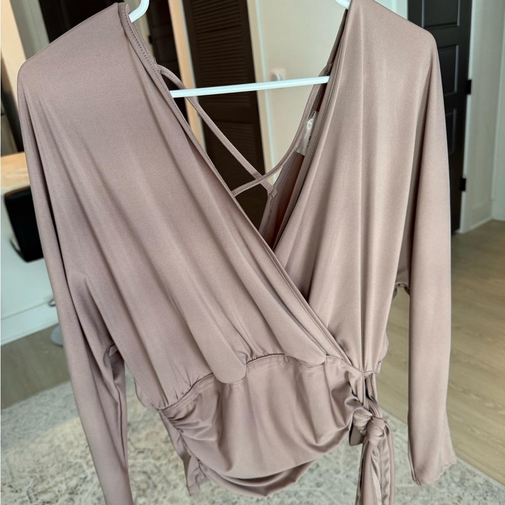 Brown Wrap Top